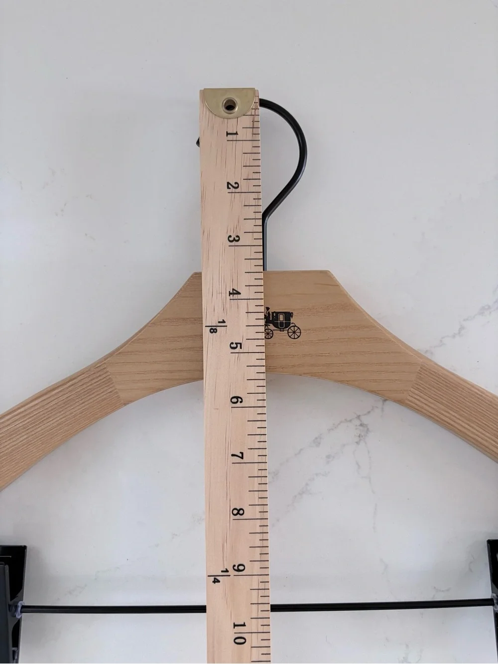 COACH Lot Of 5 Wooden Closet Coat Stop Skirt Bottom Hangers 15” Wide